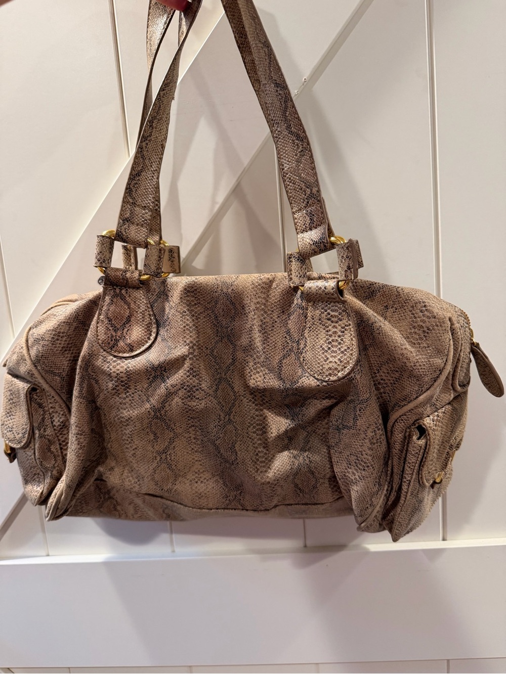 Accessorize Y2K Snakeskin Print Slouchy Shoulder Bag